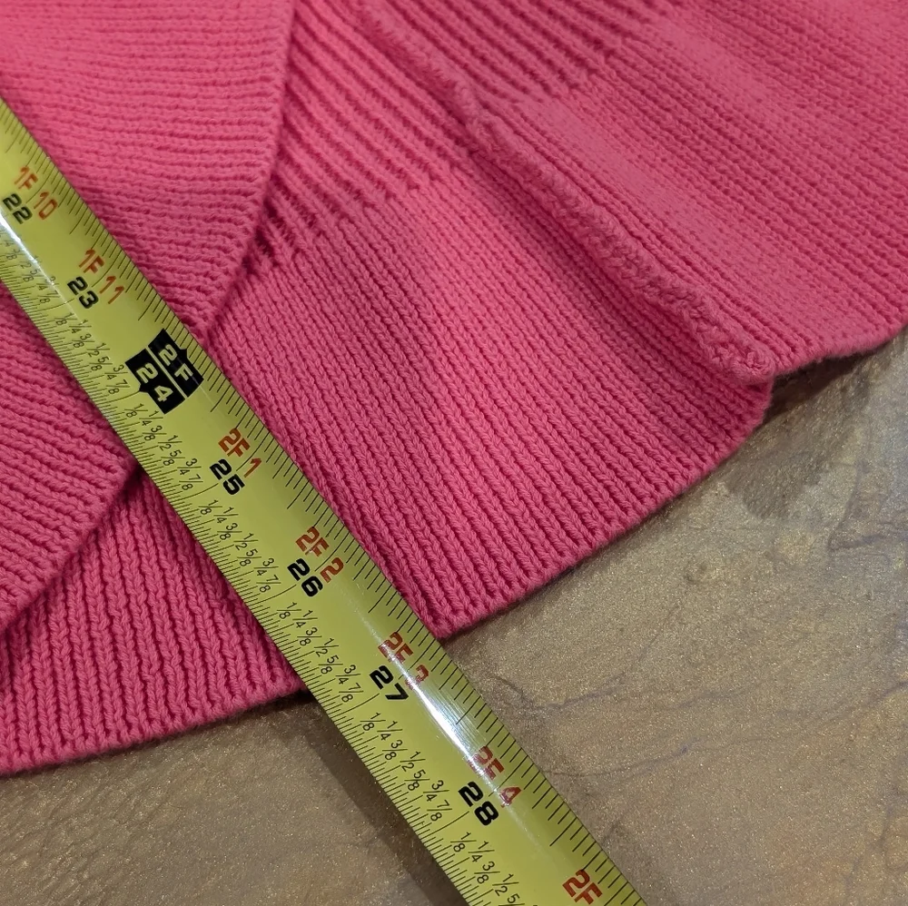 Grace Elements Pink Women's Shrug Cardigan Open Front Crochet Size XL Cotton